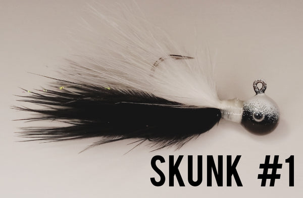 Marabou Skunk Yellow and Black with Long Streamers (2 inches